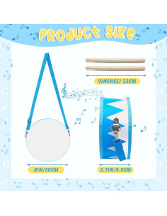 Set de Batería Infantil Boao 2 Piezas con Baquetas - Bandera 2