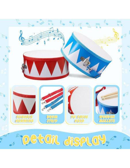 Set de Batería Infantil Boao 2 Piezas con Baquetas - Bandera