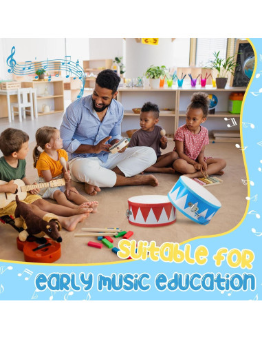 Set de Batería Infantil Boao 2 Piezas con Baquetas - Bandera