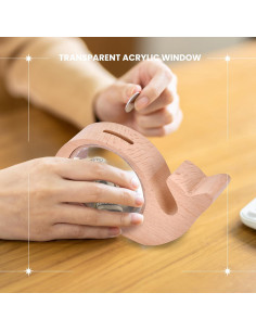 Banco de Monedas de Madera Transparente Brynnberg 15x8.9cm 2