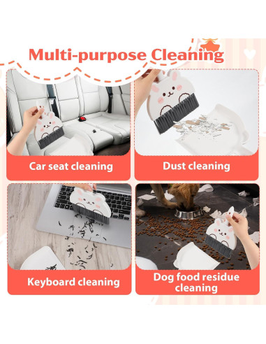 Juego de Escoba y Recogedor Mini JIYIN Conejo Blanco 23x17cm