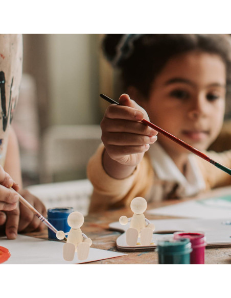 4 Muñecos de Madera DIY Tofficu 7.99x6.48 cm para Pintar 4 Muñecos de Madera DIY Tofficu 7.99x6.48 cm para Pintar