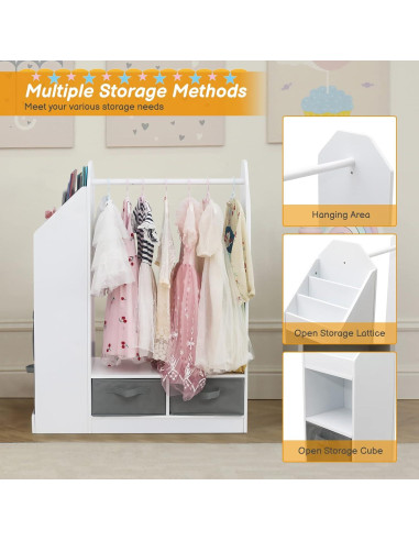 Vestidor Infantil Karl Home con Espejo Blanco 106.9 cm