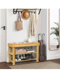 Banco de Almacenamiento para Zapatos BAMBUROBA Natural 127 kg 2