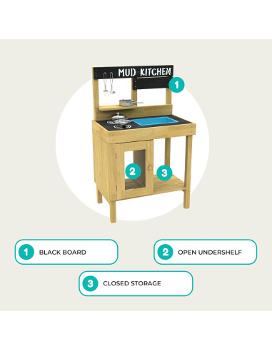Cocina de barro de madera TP Toys Junior Cook - 55x33x88 cm