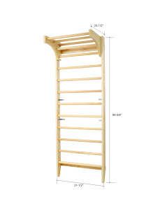 Escalera Sueca de Madera Gooamz con Barra Dominadas Ajustable 2
