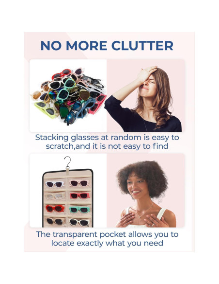 Organizador de Gafas Colgante BAGSMART 32 Ranuras Negro