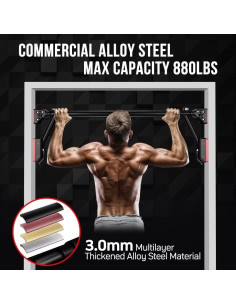 Barra de Dominadas Iwondgym Ajustable 400 kg Sin Tornillos 2