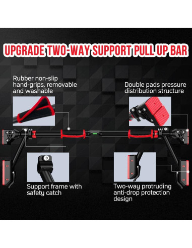 Barra de Dominadas Iwondgym Ajustable 400 kg Sin Tornillos
