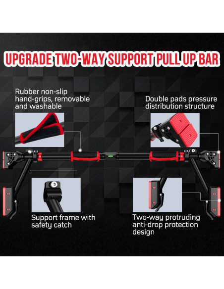 Barra de Dominadas Iwondgym Ajustable 400 kg Sin Tornillos