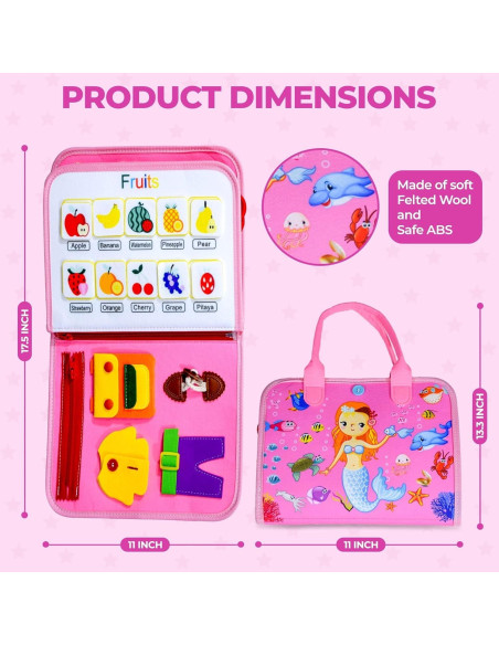 Tablero Ocupado Montessori MDA para Niñas 3-5 Años Rosa Tablero Ocupado Montessori MDA para Niñas 3-5 Años Rosa