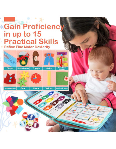 Tablero Sensorial Montessori Teefrye 8 Páginas 21 Actividades