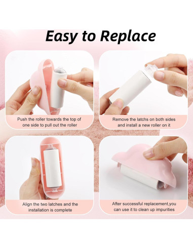 Rodillo de Pelusa Mini Nube Rosa Sopoloray Reutilizable 76g