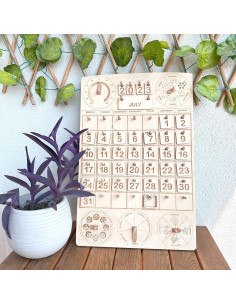 Calendario Montessori de Madera para Niños 50.2x33 cm 2