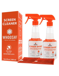 Kit Limpiador de Pantallas WHOOSH! - 2 Botellas 500 ml + 2 Paños