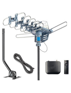 Antena de TV Amplificada CeKay 150 Millas Exterior 4K Rotativa
