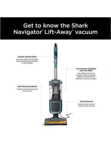 Aspiradora Vertical Shark Rotator ZU55 Anti-Alergénica para Mascotas