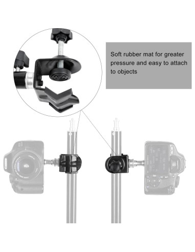 Soporte Doble en C de Metal Alta Resistencia para Trípode