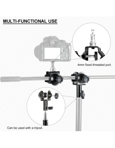 Soporte Doble en C de Metal Alta Resistencia para Trípode