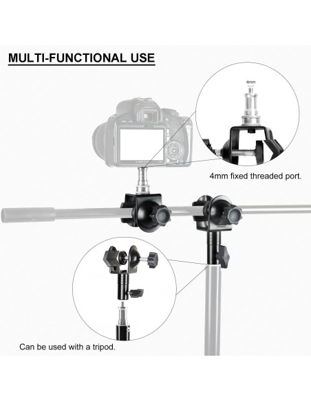 Soporte Doble en C de Metal Alta Resistencia para Trípode