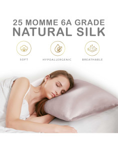 Funda de Almohada de Seda Pura 25 Momme Hyde Lane 2 Piezas Reina Rosa 2