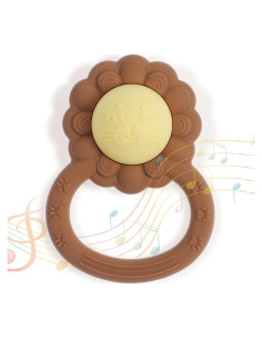 Sonajero Mordedor León Dirbabi Silicona Alimentaria BPA Libre