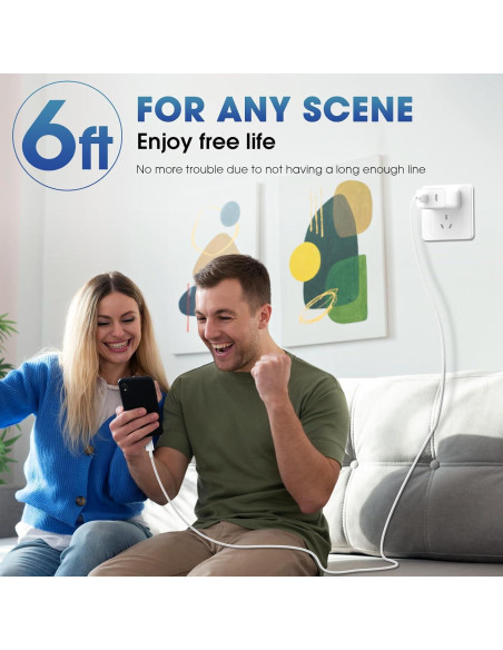 Cargador Rápido Doble USB-C 40W PGQBS con Cable 1.83m Cargador Rápido Doble USB-C 40W PGQBS con Cable 1.83m