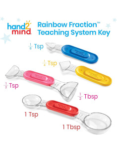 Cucharas Medidoras de Fracciones Arcoíris hand2mind - Juego de 4 2