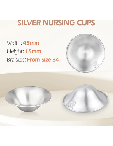 Copas de Lactancia de Plata 999 ZHIUGUZILLA - Protectores Ergonómicos