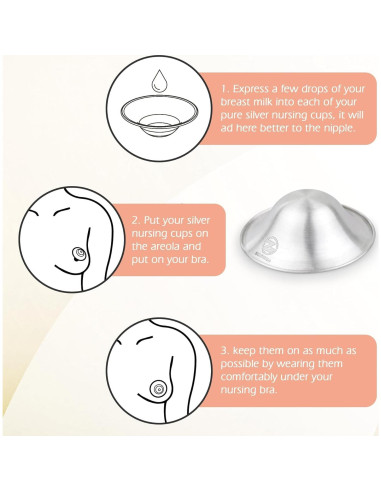 Copas de Lactancia de Plata 999 ZHIUGUZILLA - Protectores Ergonómicos