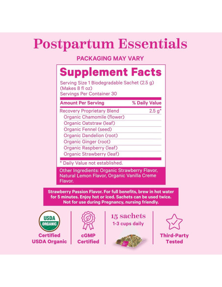 Té Herbal de Recuperación Postparto Pink Stork, 30 Bolsitas Té Herbal de Recuperación Postparto Pink Stork, 30 Bolsitas