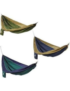 Hamaca Doble Portátil Hammaka Nylon 210T Azul Verde 2.44m 2