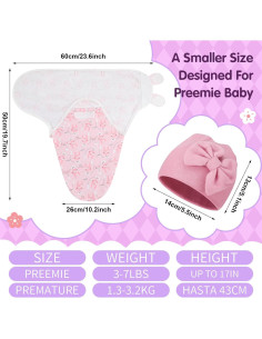 Paquete de 5 mantas de arrullo Fanfanwin para prematuros 50x60cm 2
