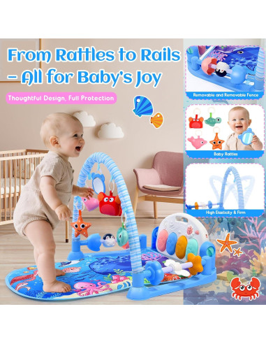 Alfombrilla de Juego para Bebés Windidi con Piano y 5 Juguetes