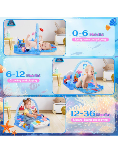 Alfombrilla de Juego para Bebés Windidi con Piano y 5 Juguetes