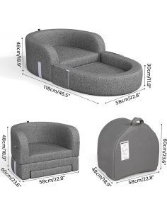 Cama de viaje 2-en-1 Cowiewie para niños - Sillón Sofá portátil 2