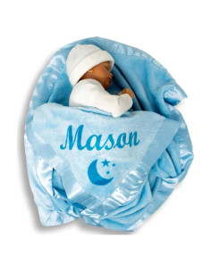 Manta Personalizada para Bebés Custom Catch - Azul 91x91 cm