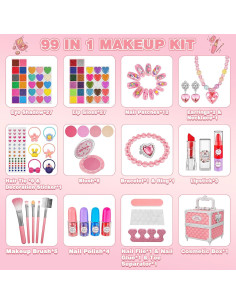 Kit de Maquillaje para Niñas 99 Piezas Kuovei Rosa 2