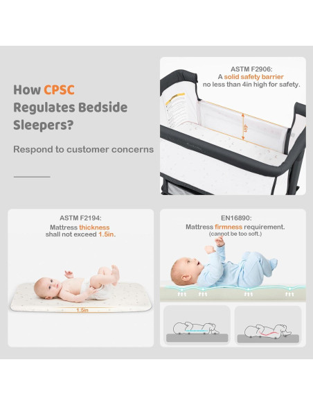 Cuna Lateral Ezebaby AP813 para Bebé con Ruedas y Almacenamiento