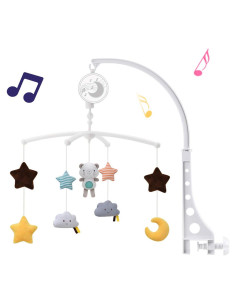 Móvil Musical para Cuna NUOEY con Juguetes Suaves y Rotativos