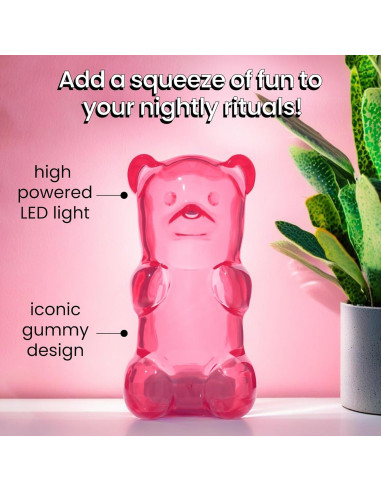Luz Nocturna Oso de Goma Gummygoods Rosa Recargable 60 Min