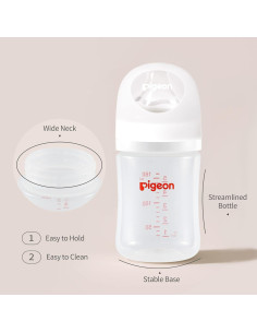 Botella de Lactancia Pigeon Cuello Ancho 160ml Anti-Cólico Paquete 4 2