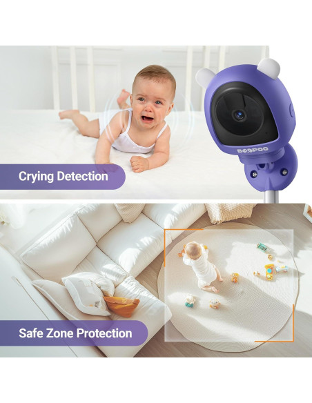 Cámara de Monitoreo de Bebés BOOPOO 2K HD Sin Contacto