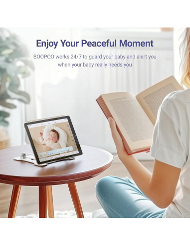Cámara de Monitoreo de Bebés BOOPOO 2K HD Sin Contacto