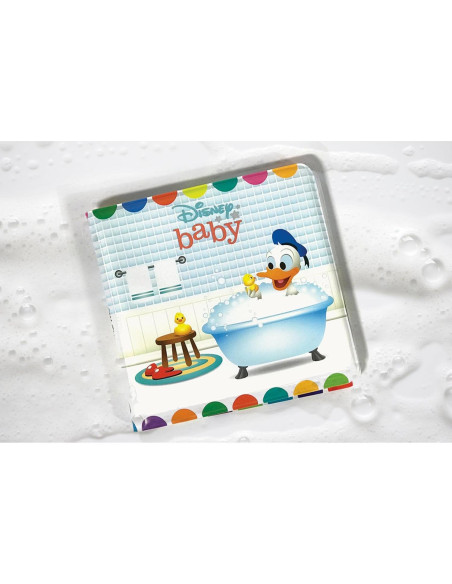 Disney Baby Bath Time Books - Activity Books for kids, Bath book, 6 Padded suction cups, 1 Mesh bag
