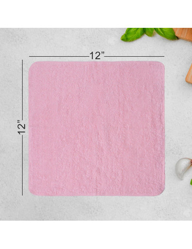 Paquete de 10 Paños de Lavado Textila Rosa Bebé 30x30 cm