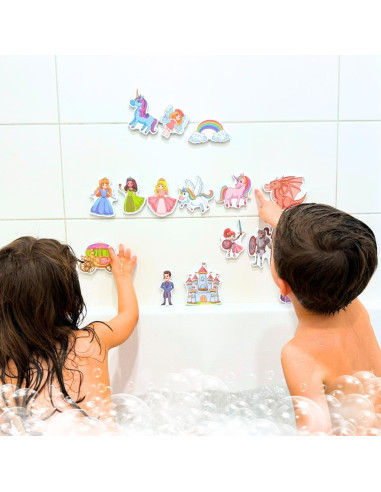 Juguetes de baño de espuma NUBUNI con bolsa de almacenamiento