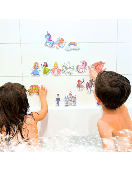 Juguetes de baño de espuma NUBUNI con bolsa de almacenamiento