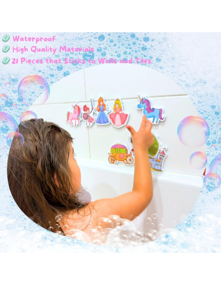 Juguetes de baño de espuma NUBUNI con bolsa de almacenamiento