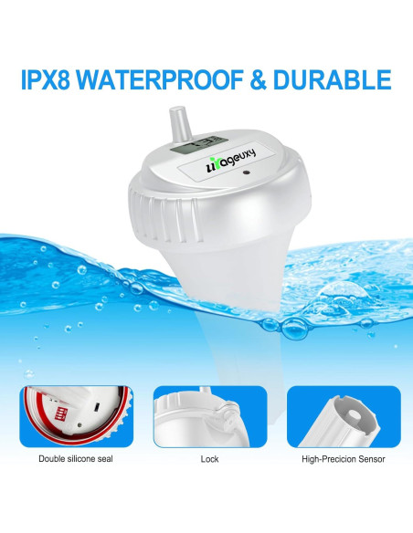 Termómetro Digital Inalámbrico Urageuxy para Piscina Flotante